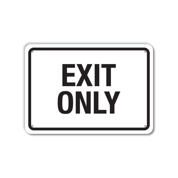 Lyle COVID Aluminum Sign, Exit Only, 10x7 Reflective, LCUV-0039-RA_10x7 LCUV-0039-RA_10x7